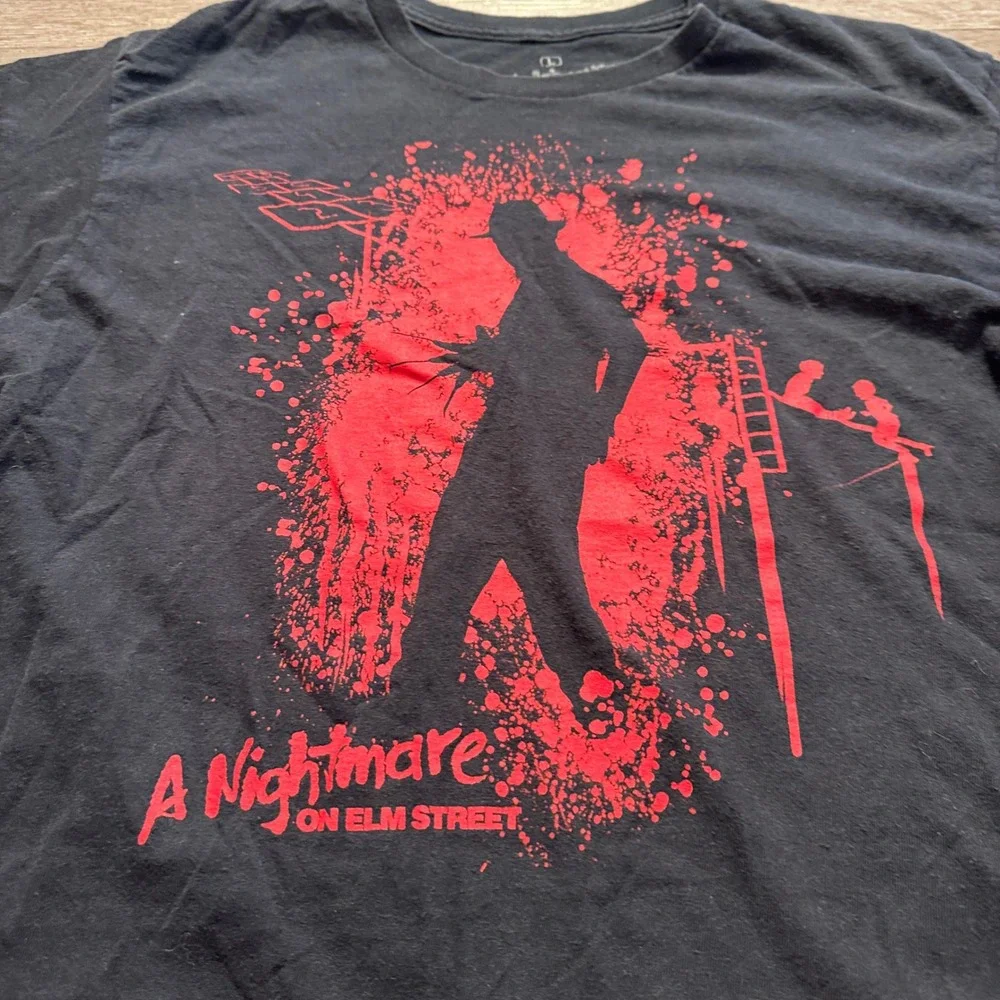 A Nightmare On Elm Street Shirt Mens L Black Cotton Freddy Krueger Horror Tee